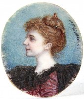 Portrait miniature of young wo