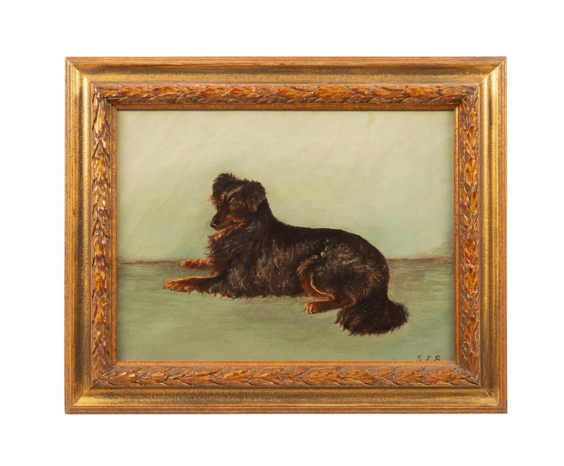 PORTRAIT OF A BROWN COLLIE, O/C,