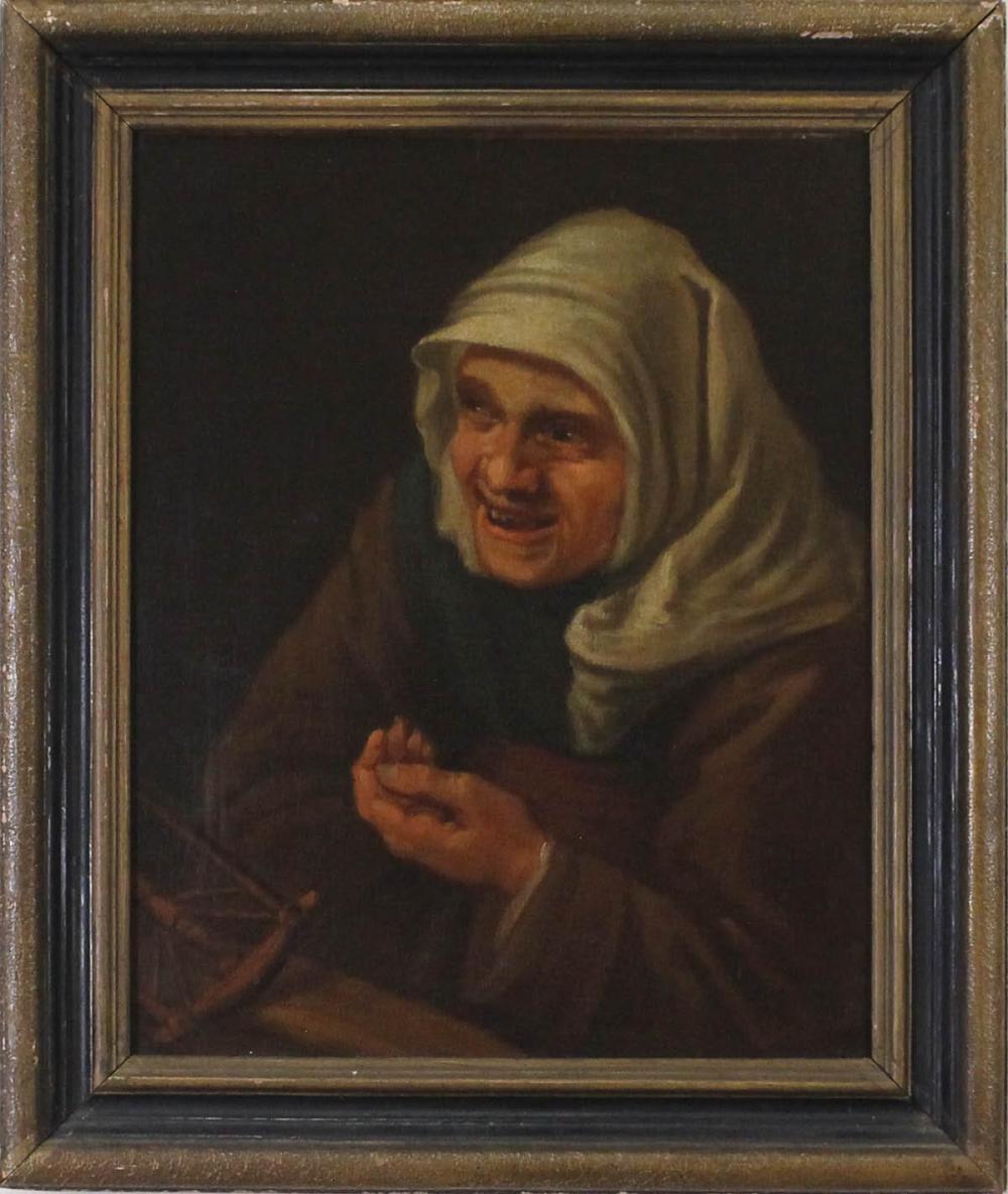PORTRAIT OF A DUTCH WOMAN, OIL ON
