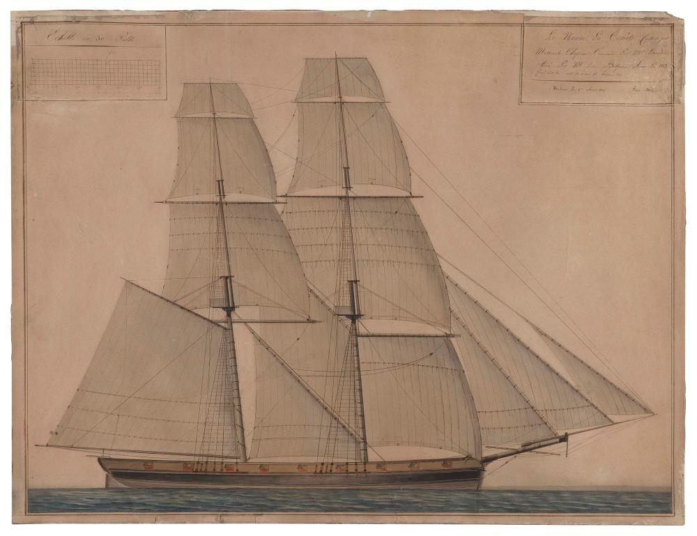 PORTRAIT OF A FRENCH VESSEL DATED