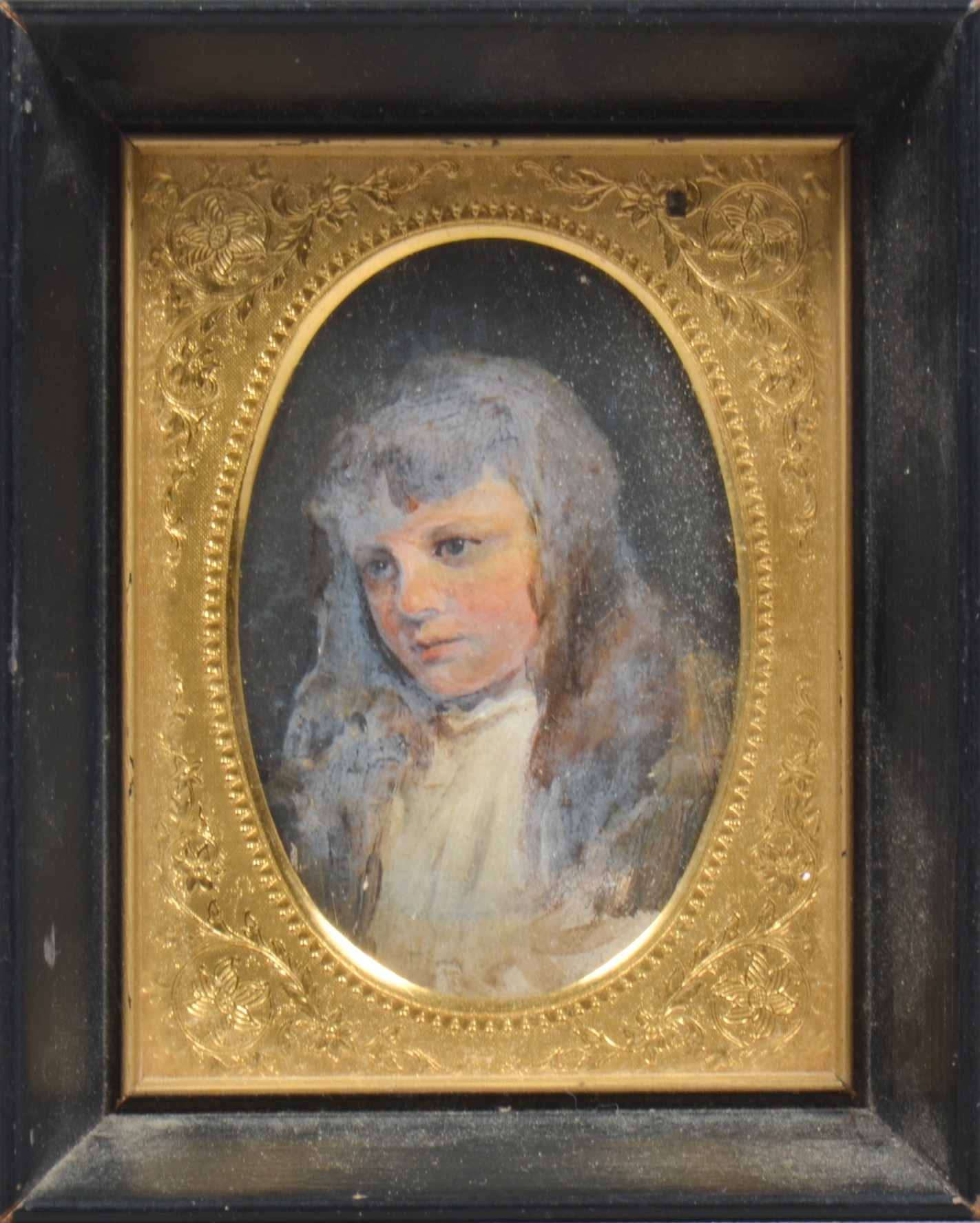 Portrait of a girl, oil on board,