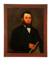 PORTRAIT OF A MAN SIGNED A. VA