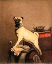 PORTRAIT OF A PUG OIL ON CANVA