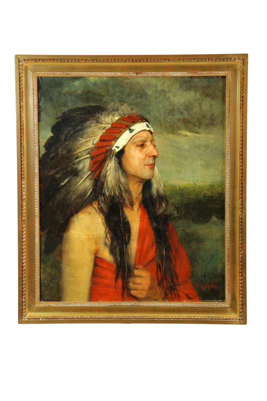 PORTRAIT OF AN AMERICAN INDIAN BY