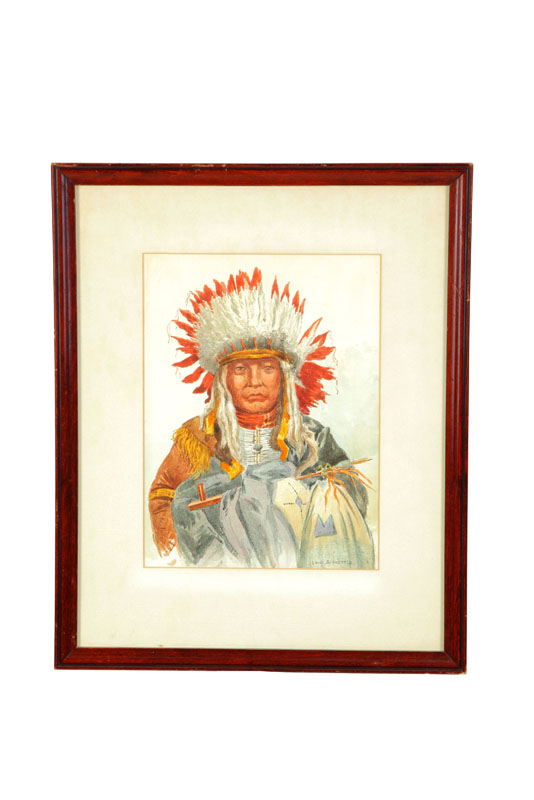 PORTRAIT OF AN INDIAN CHIEF BY