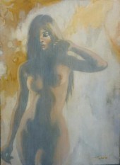 PORTRAIT OF FEMALE NUDE, OIL O