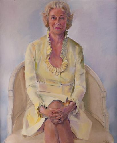 PORTRAIT OF JANE WALLS OIL ON