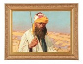 PORTRAIT OF MAN IN TURBAN BY F
