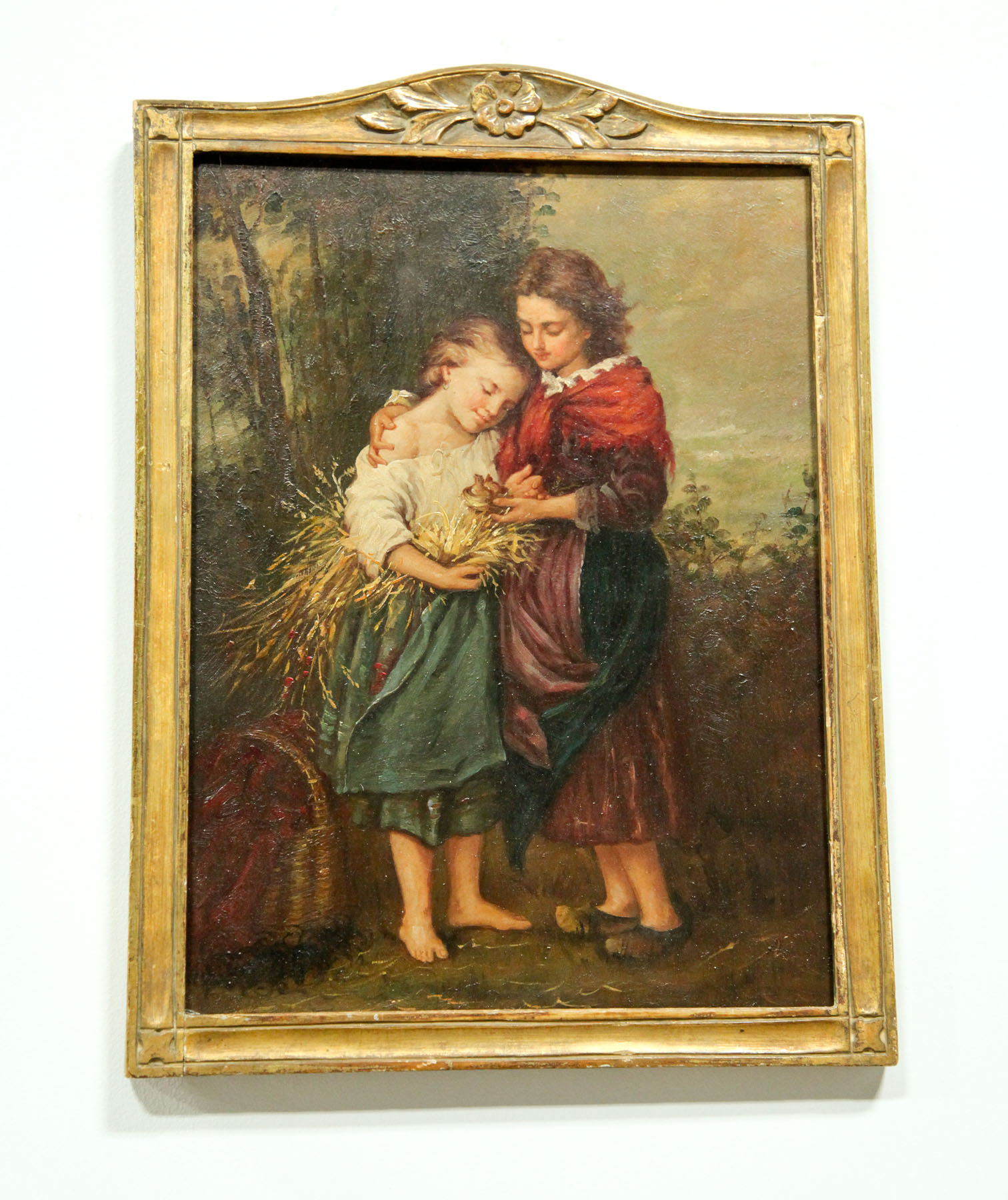 PORTRAIT OF TWO GIRLS WITH BIRDS