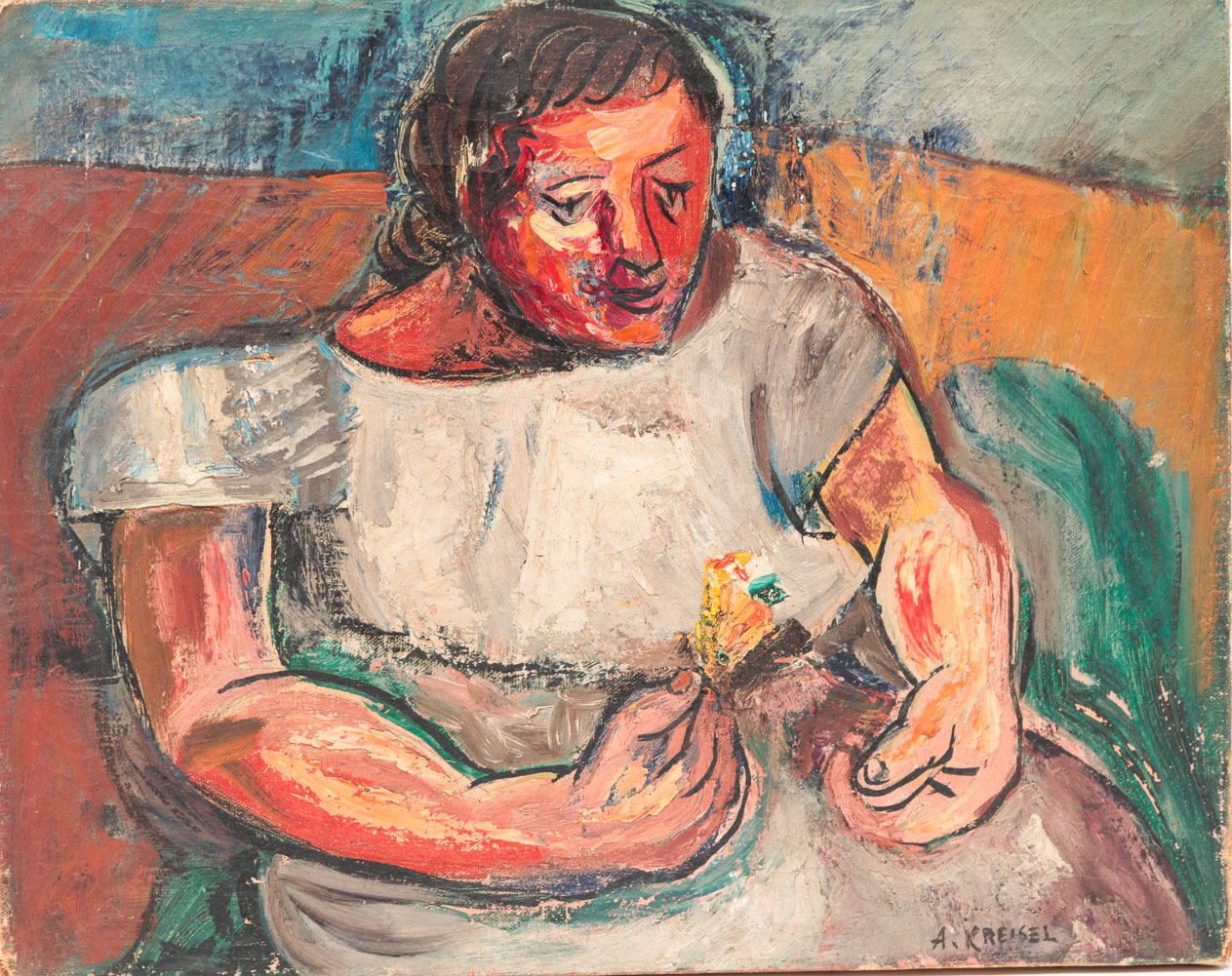 PORTRAIT SIGNED "A. KREISEL".