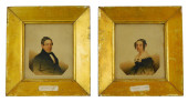 PORTRAITS, PAIR OF 19TH C. WAT