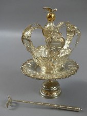 PORTUGESE SILVER CROWN ON STAN