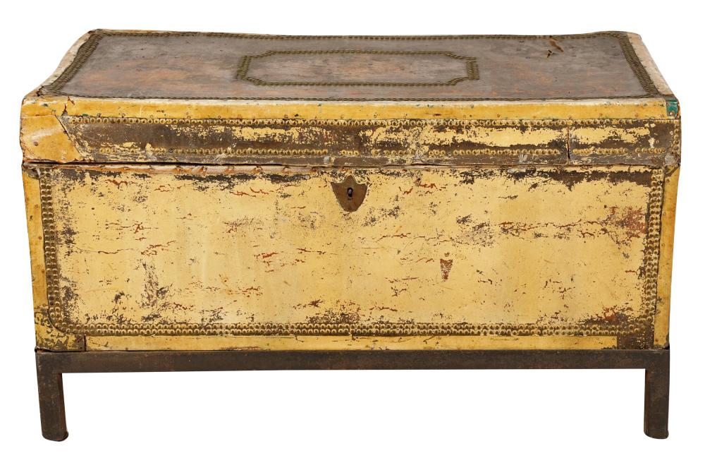 PORTUGUESE LEATHER-CLAD TRUNKwith