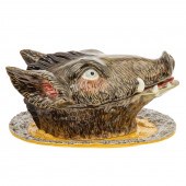 PORTUGUESE MAJOLICA BOAR HEAD