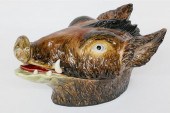 PORTUGUESE MAJOLICA BOAR'S HEA