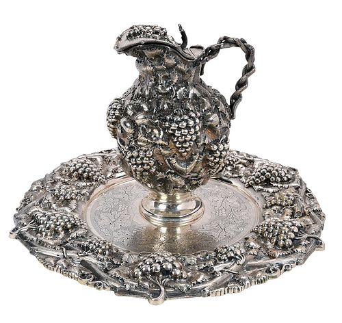 PORTUGUESE SILVER EWER AND