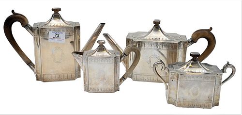 PORTUGUESE SILVER FOUR PIECE TEA