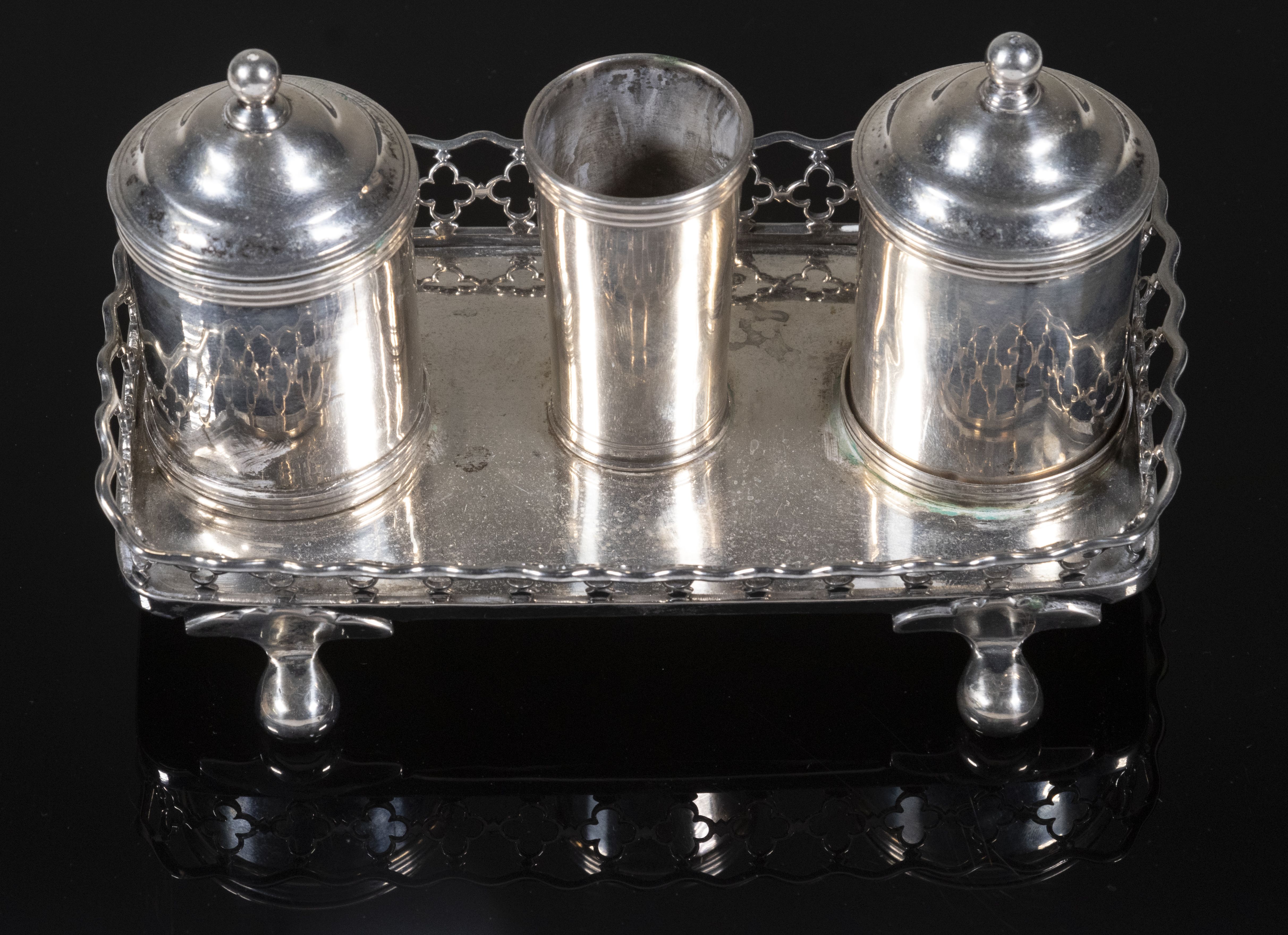 PORTUGUESE SILVER INKSTAND Early
