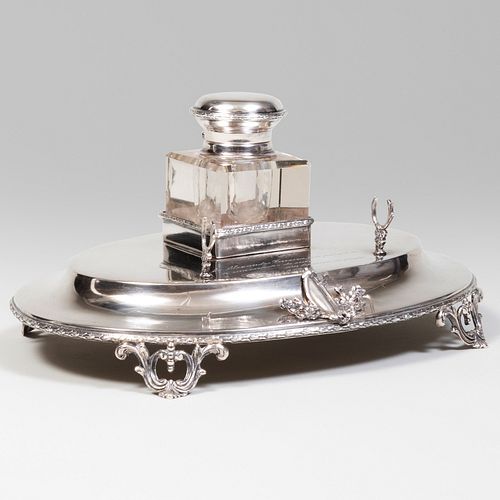 PORTUGUESE SILVER INKSTANDMarked