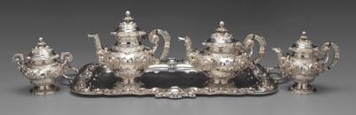 Portuguese silver tea service,