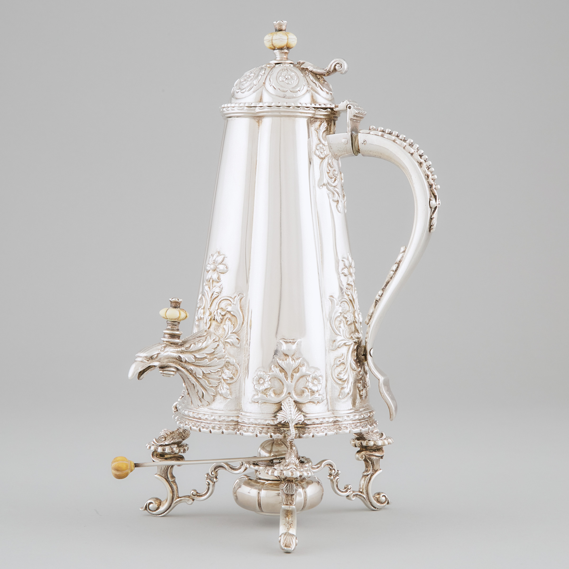 Portuguese Silver Tea Urn on