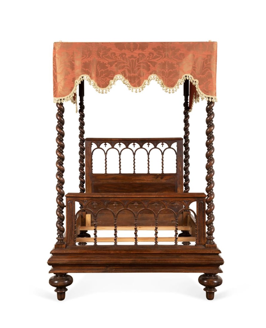 PORTUGUESE WALNUT POSTER BED WITH