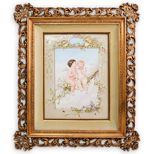 POSSIBLY KPM PAINTED PORCELAIN