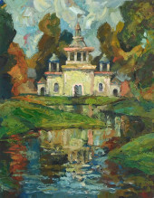 POST-IMPRESSIONIST OIL ON PAPE