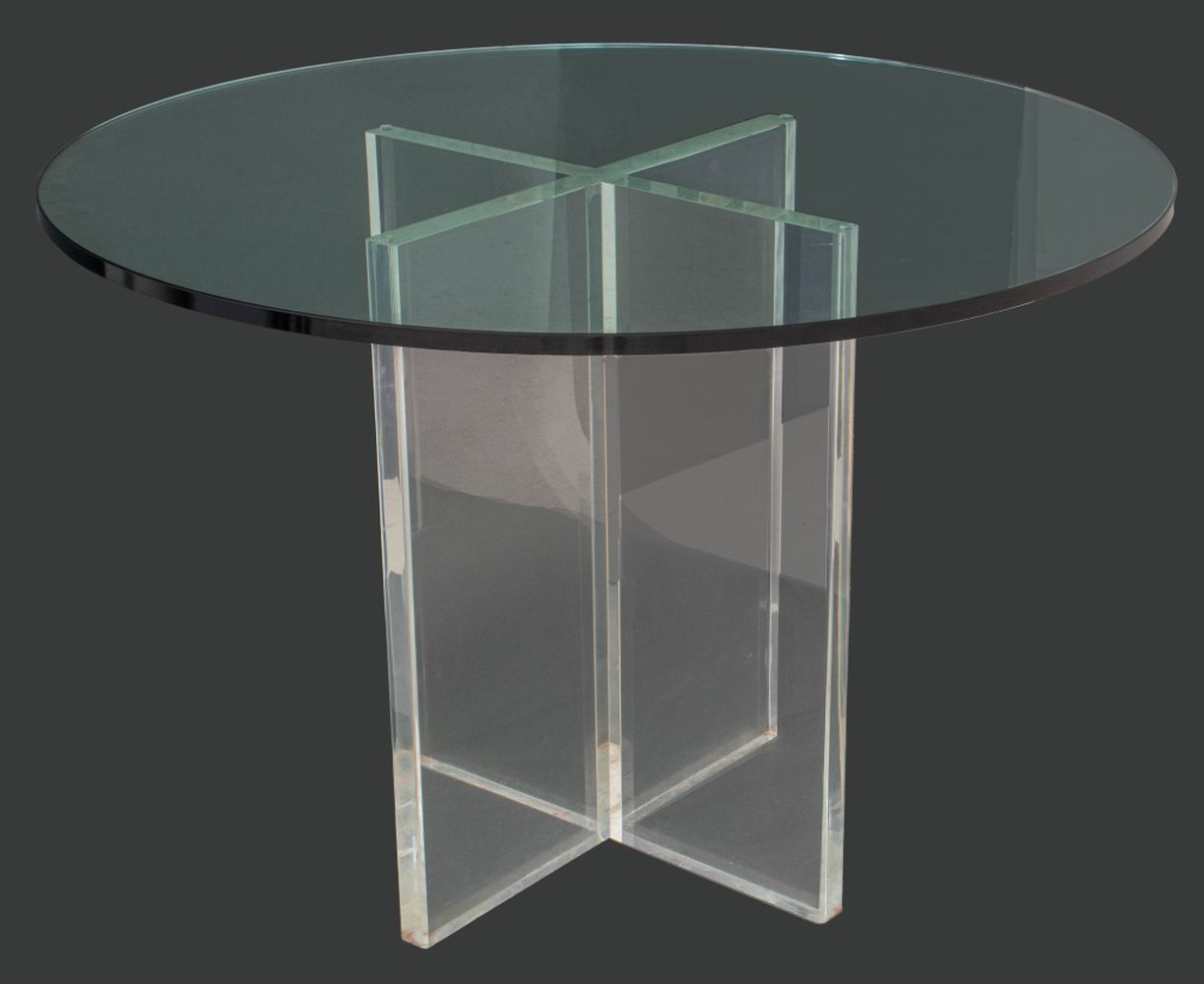 POST MODERN ACRYLIC AND GLASS ROUND