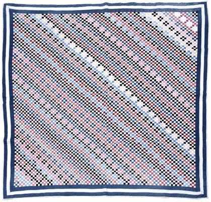 "Postage stamp" quilt, pieced