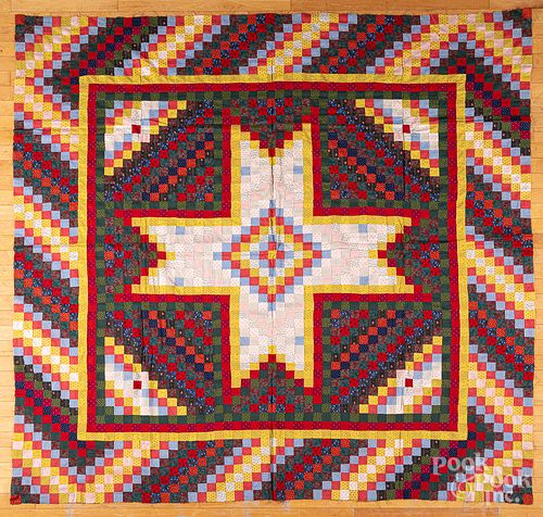 POSTAGE STAMP QUILT TOP, LATE