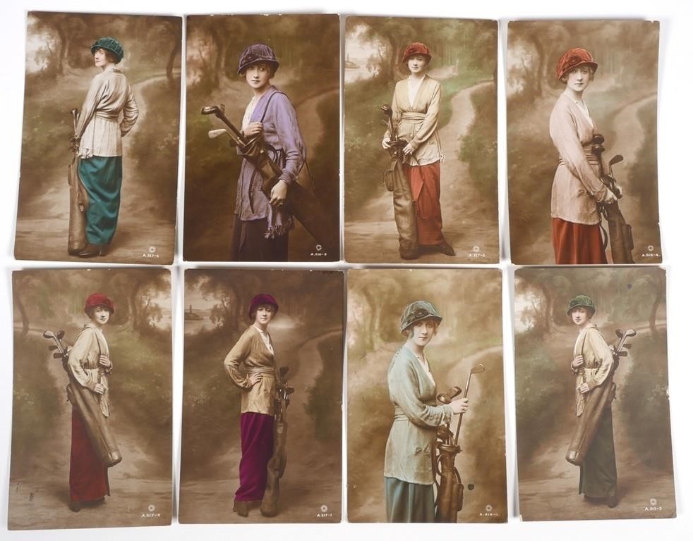 POSTCARDS: GOLF WOMEN 8PCSEarly