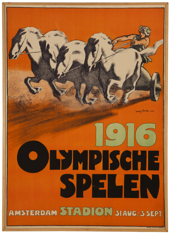 Poster under Plexiglas. 43.5'' H
