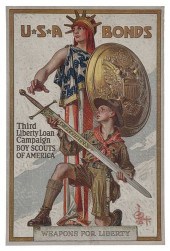 POSTER, USA BONDS/BOY SCOUTS O