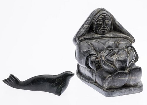 POTOGOK, INUIT STONE WOMAN WITH