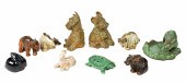 Pottery animal figures and boo