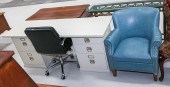 POTTERY BARN DESK WITH POTTERY