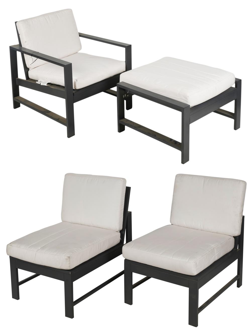 POTTERY BARN FOUR PIECE METAL PATIO