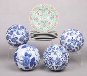Pottery carpet balls and plate