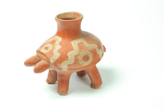POTTERY EFFIGY BOTTLE.  Reputedly