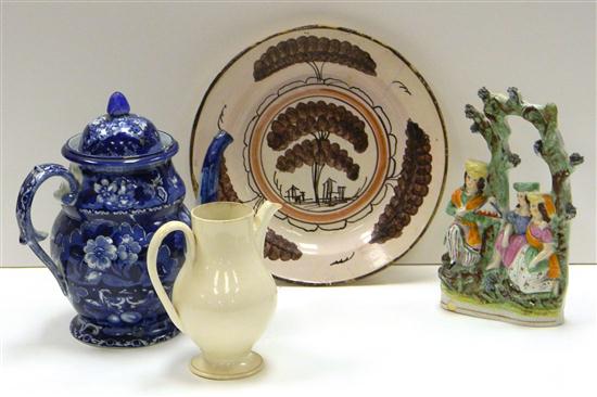 Pottery group including: a