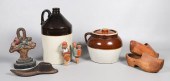 Pottery jugs, cast iron, carve