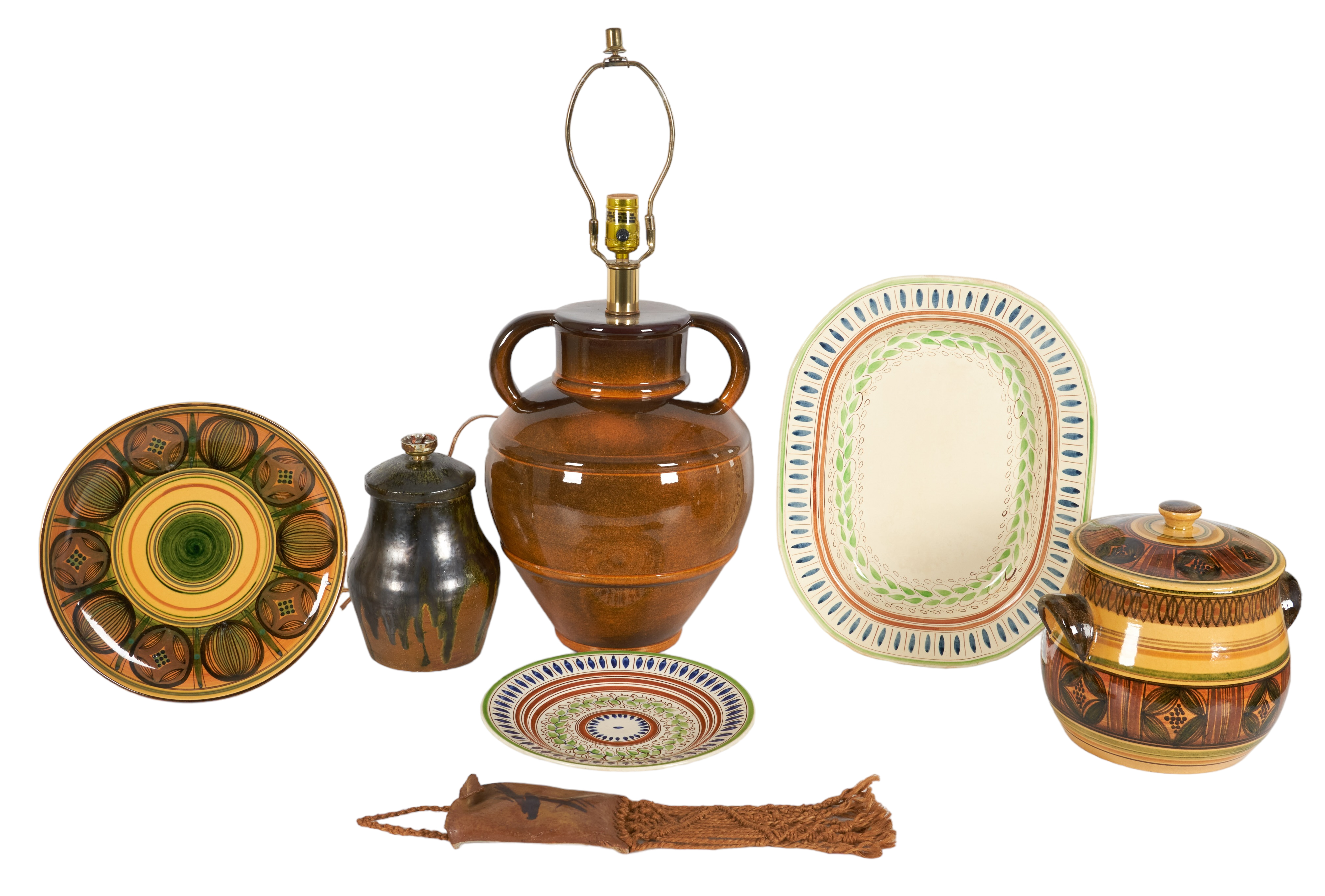 Pottery lamps, wall hanging, pot