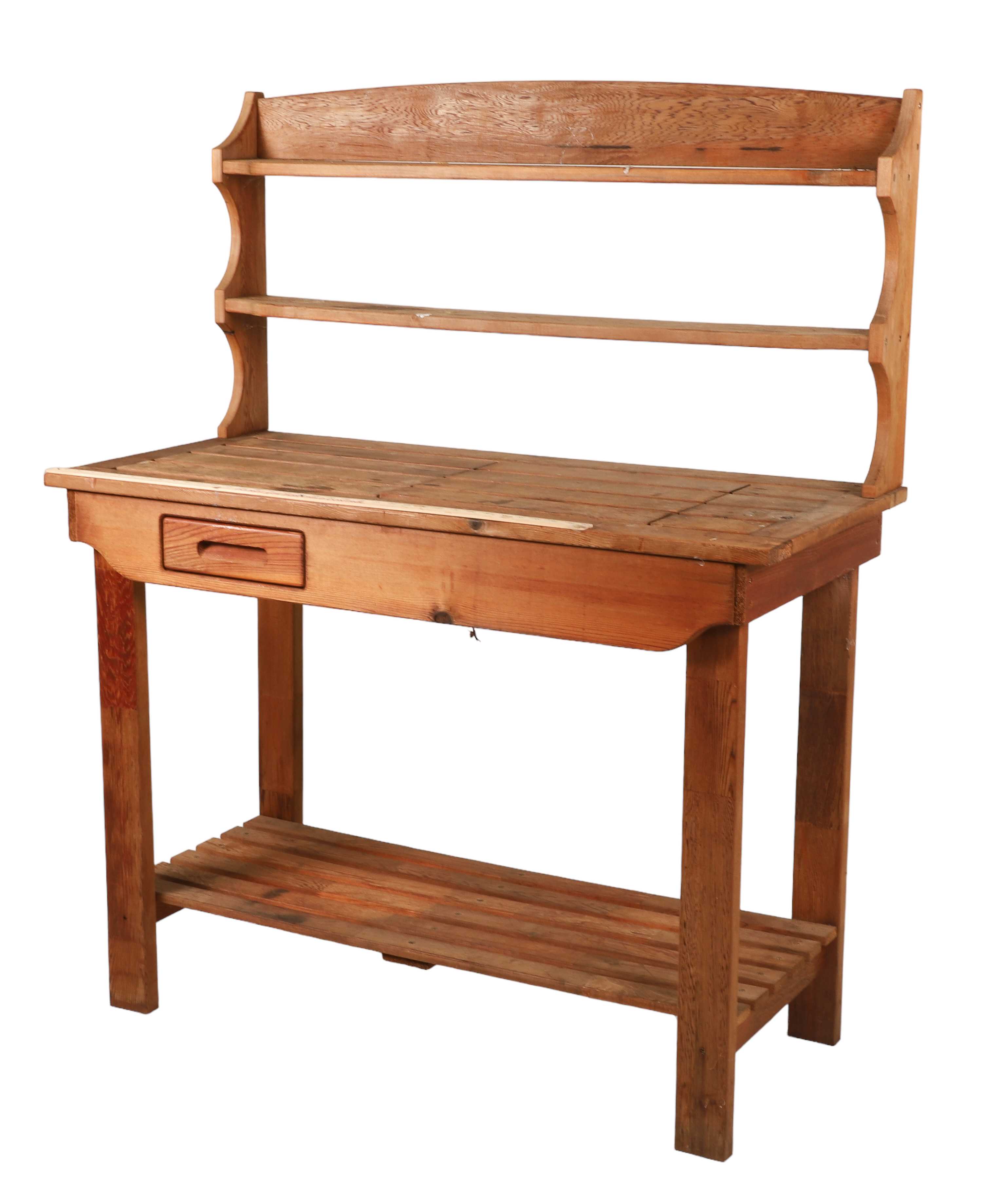 Potting table:  2-shelf back