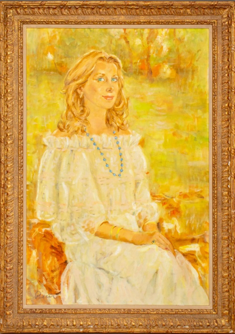POTTS SIGNED PORTRAIT OF A LADY OIL