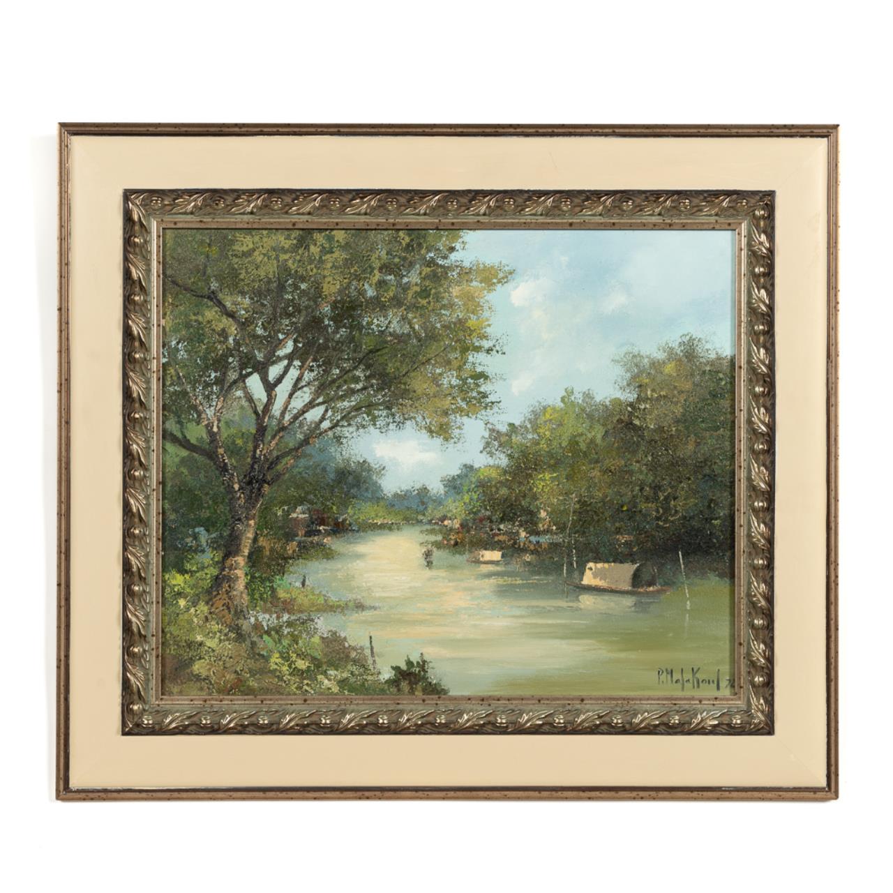 POUM MALAKOUL, RIVER LANDSCAPE, OIL