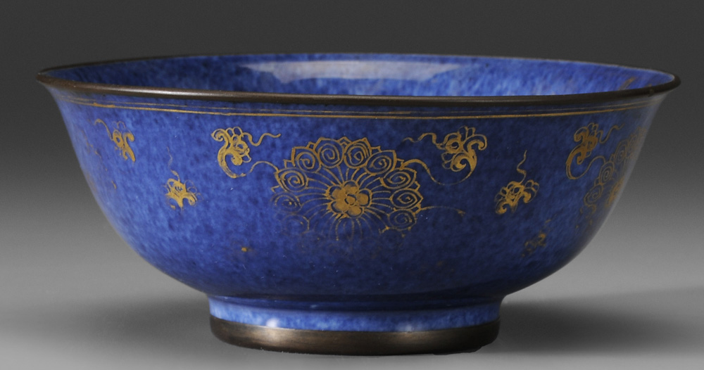 Powder Blue-Glazed and Gilt-