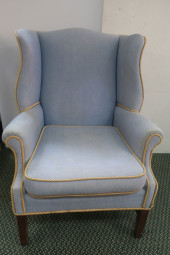 POWDER BLUE WING BACK CHAIR:<b