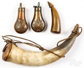 POWDER FLASKS AND HORNS, 19TH