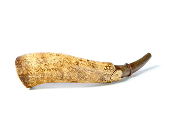 POWDER HORN.  American  mid 18th